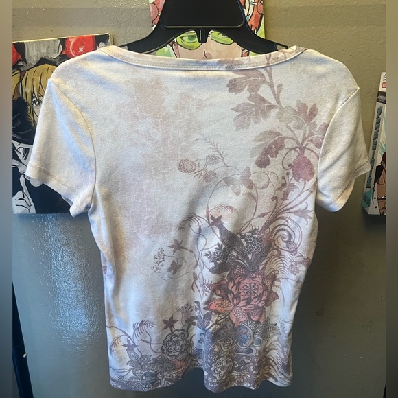 cute indie floral beaded tee - Picture 3 of 4